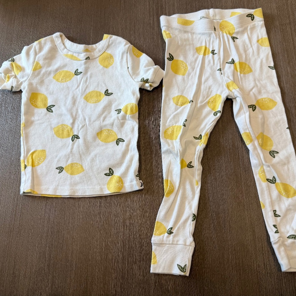 Toddler Lemon two piece pajamas